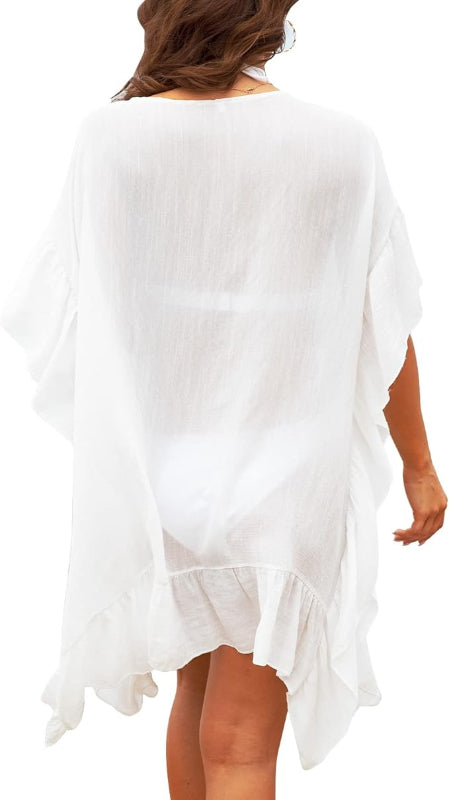 White Sunburst Boho Beach Cover-Up