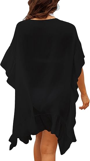 Black Sunburst Boho Beach Cover-Up