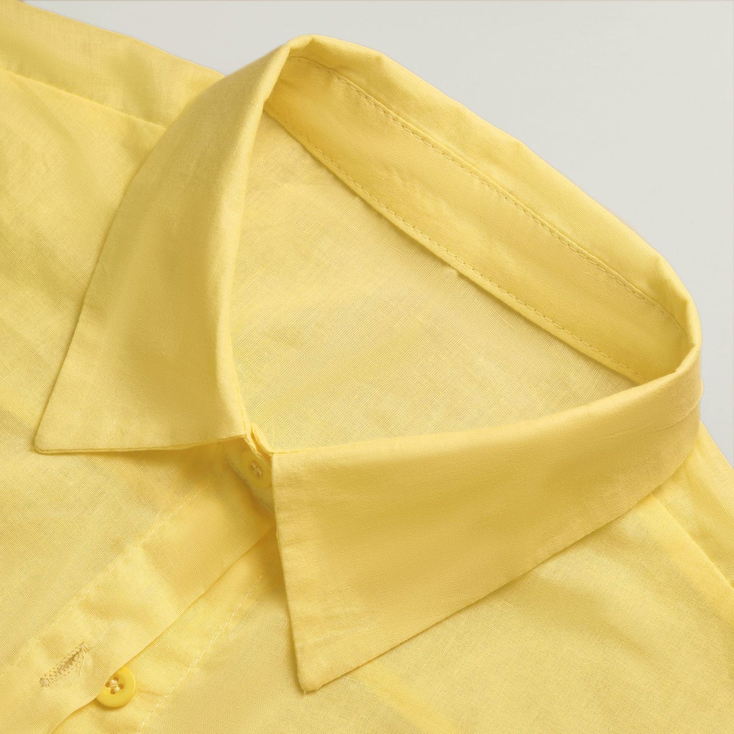 Butter Yellow Tie-Up Beach Shirt with Wrap Skirt Cover-Up Set