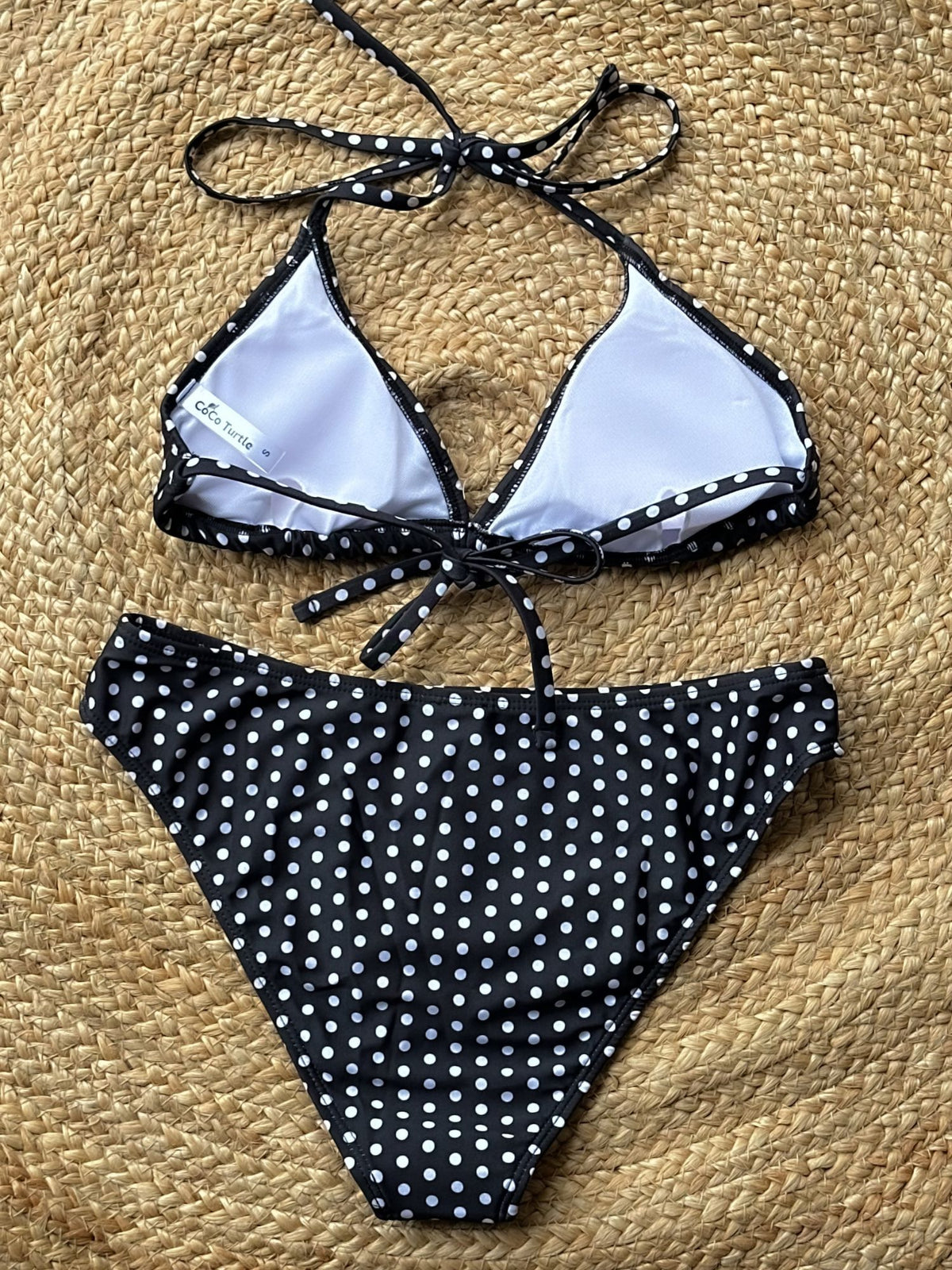 Midnight Polka Dot Triangle Bikini Set