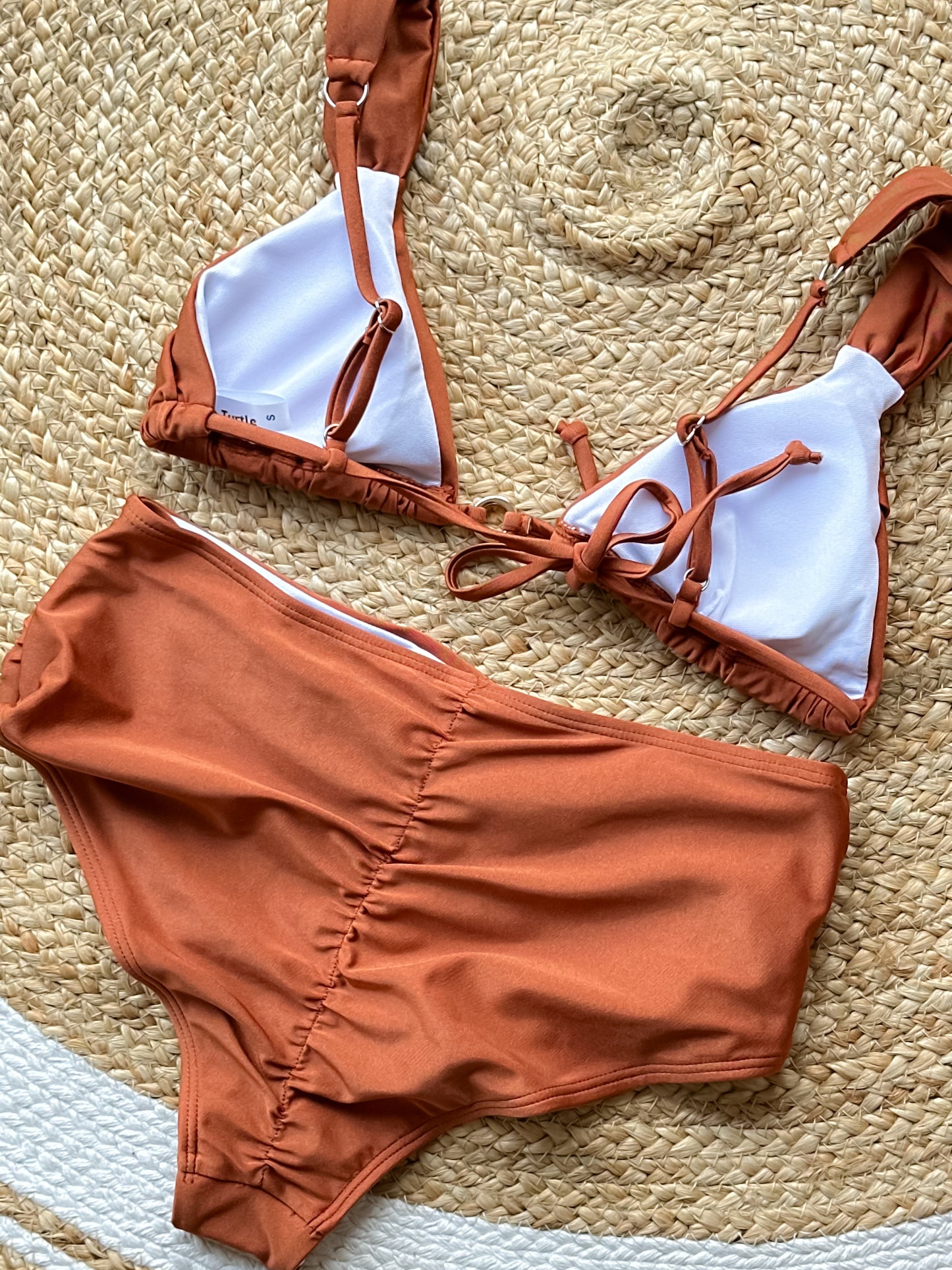 Chocolate Brown Ring Detail Bikini Set