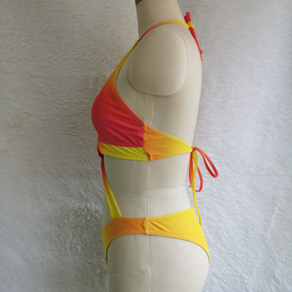 Sunset Ombre Halter Cut-Out Monokini