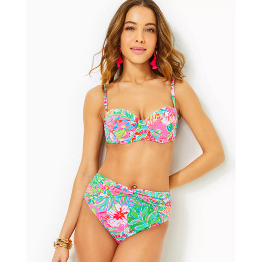 Tropical Bloom Underwired Bikini Set with High-Waist Bottom | Women’s Floral Beachwear Swim Set