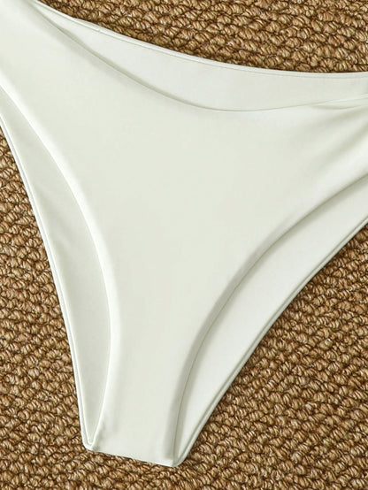 Off White Luxe Ring Detail Bikini Set