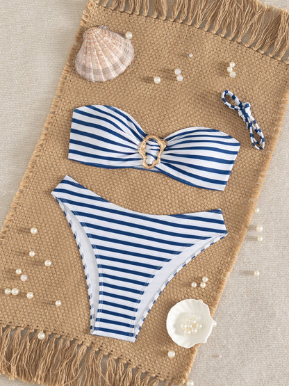 Nautical Charm Striped Bikini Set