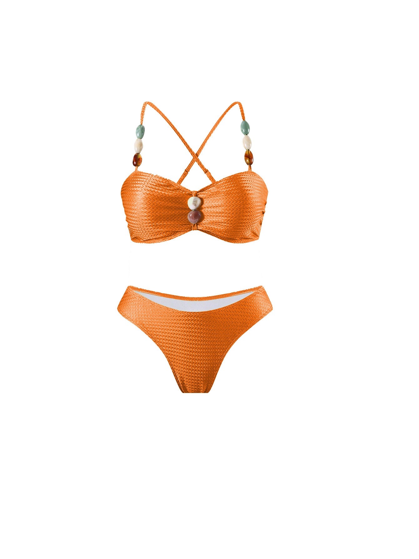Sunset Bloom 3-Piece Bikini Set with Sarong