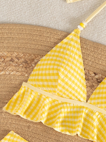 Sunny Gingham Frill Bikini Set