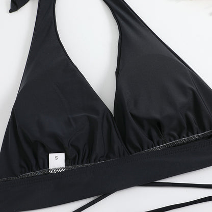 Midnight Tropics Halter Swim Set