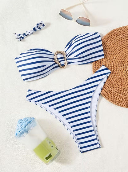 Nautical Charm Striped Bikini Set