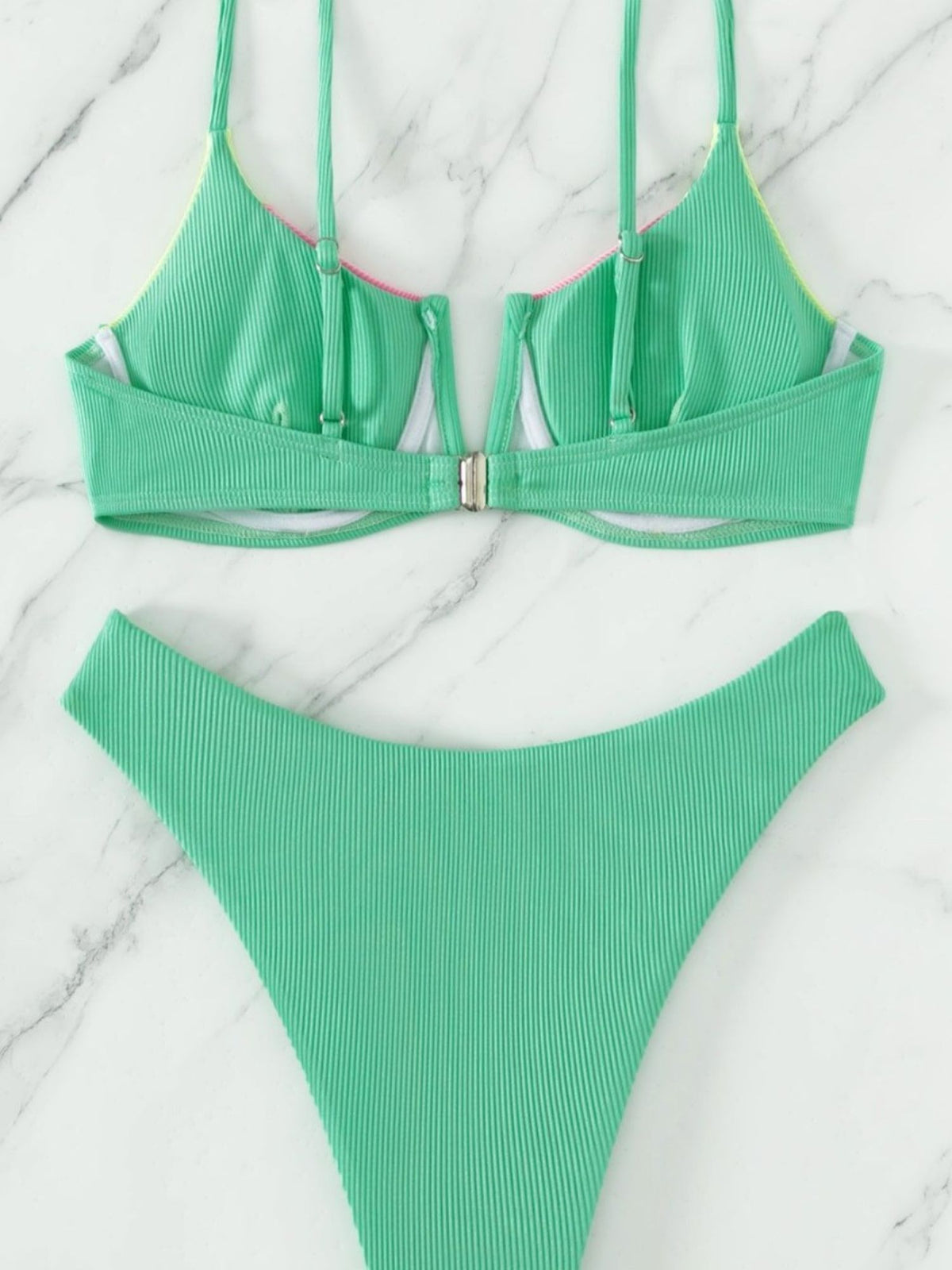 Sorbet Colourblock Ribbed Bikini Set