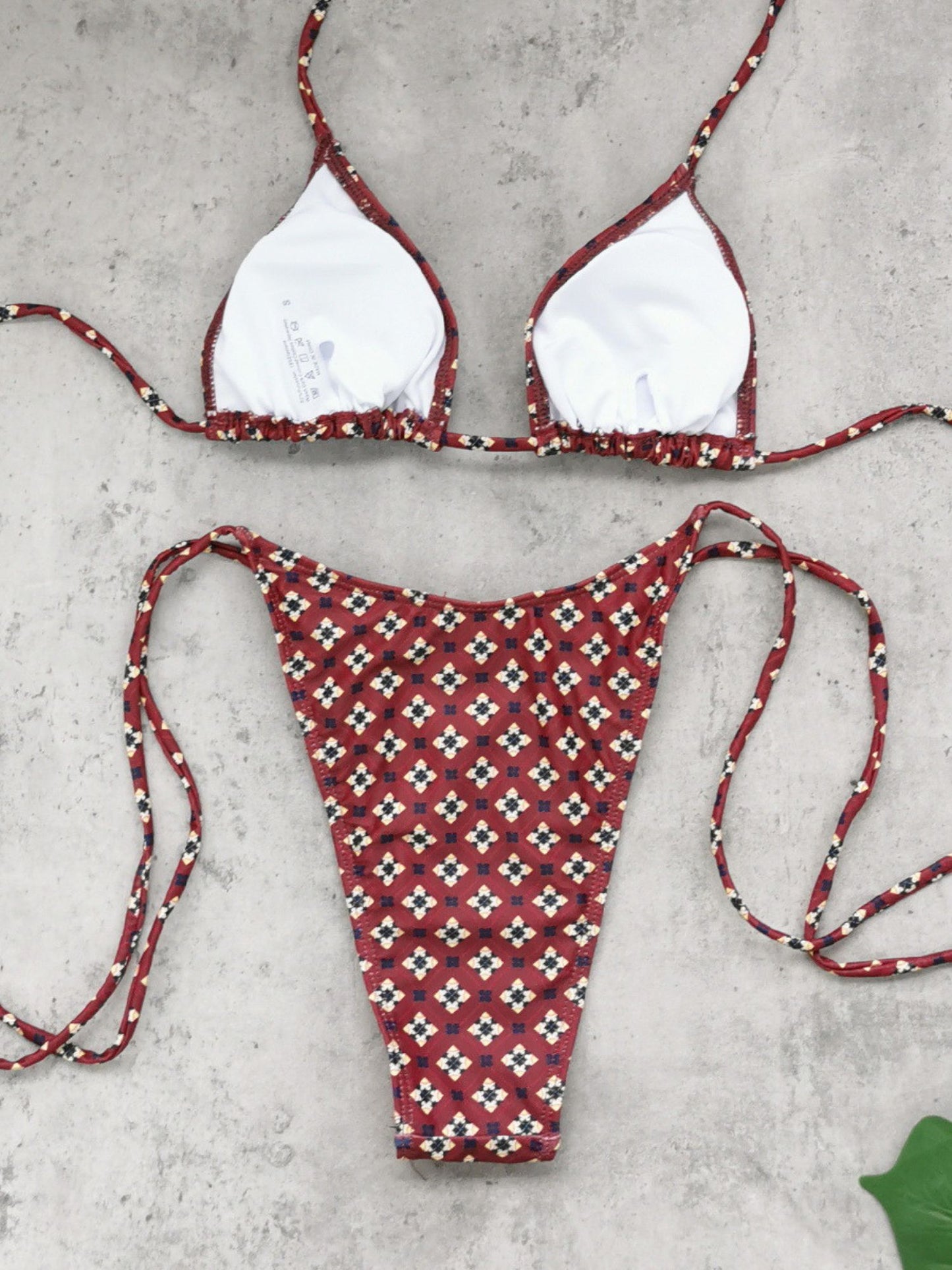 Rust Printed Triangle Bikini Set