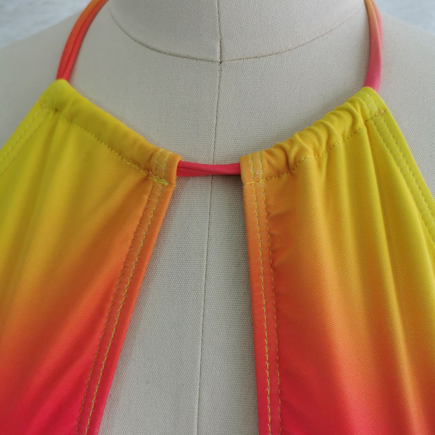Sunset Ombre Halter Cut-Out Monokini