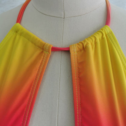 Sunset Ombre Halter Cut-Out Monokini